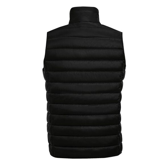 SOLS Mens Wave Padded Water Repellent Bodywarmer/Gilet / Black - Picture 2 of 4